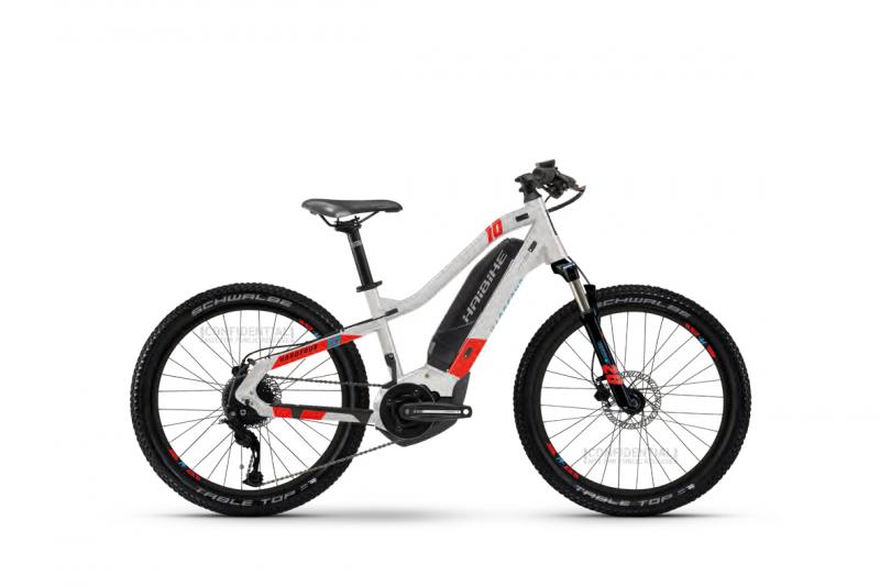 Haibike HardFour Cool Grey / Red / Cyan  2021 - 400Wh 24