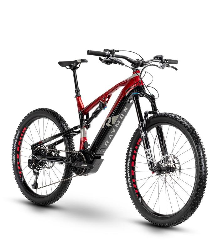 Raymon FullRay E-Seven 10.0 Black / DeppRed/ Grey Gloss 2020 - E-MTB-All-Mountain 27,5 Unisex -  