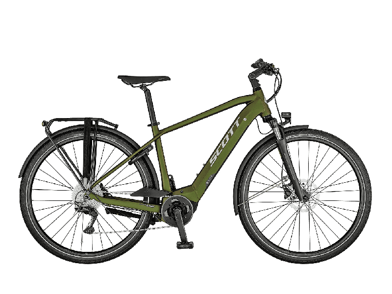 Scott Sub Tour eRIDE 10 Men beetle green / polished silver 2021 