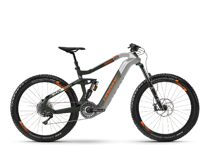 Haibike XDURO NDURO 8.0 Silber / Olive / Orange Matt  2021 - 630Wh 27,5