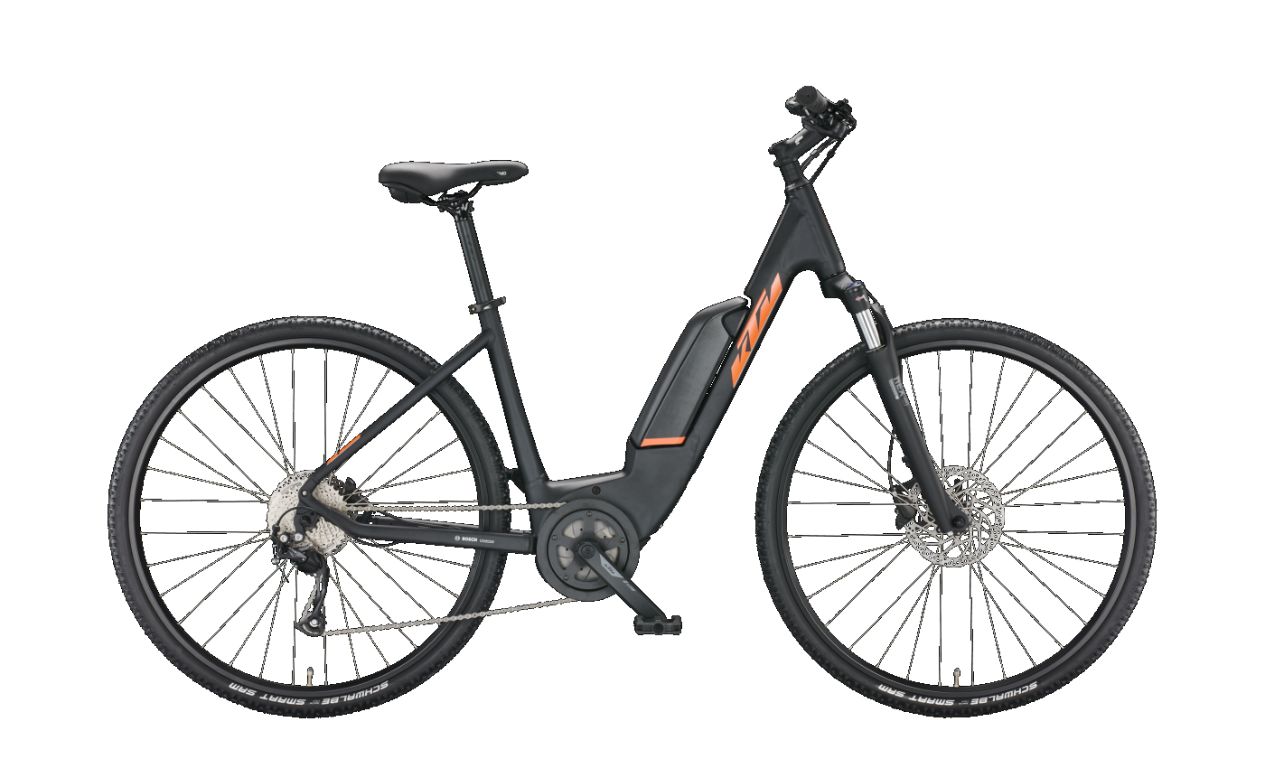 KTM MACINA CROSS A410 black matt (orange+grey) 2022 - 28&quot; 400 Wh Wave -  