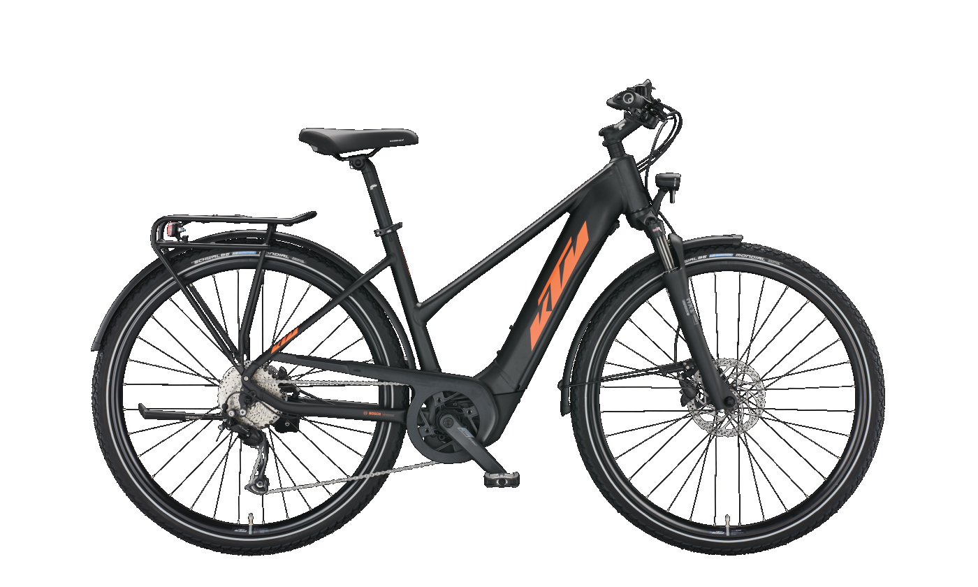 KTM MACINA SPORT 510 black matt (orange+grey) 2022 - 28&quot; 500 Wh Trapez -  