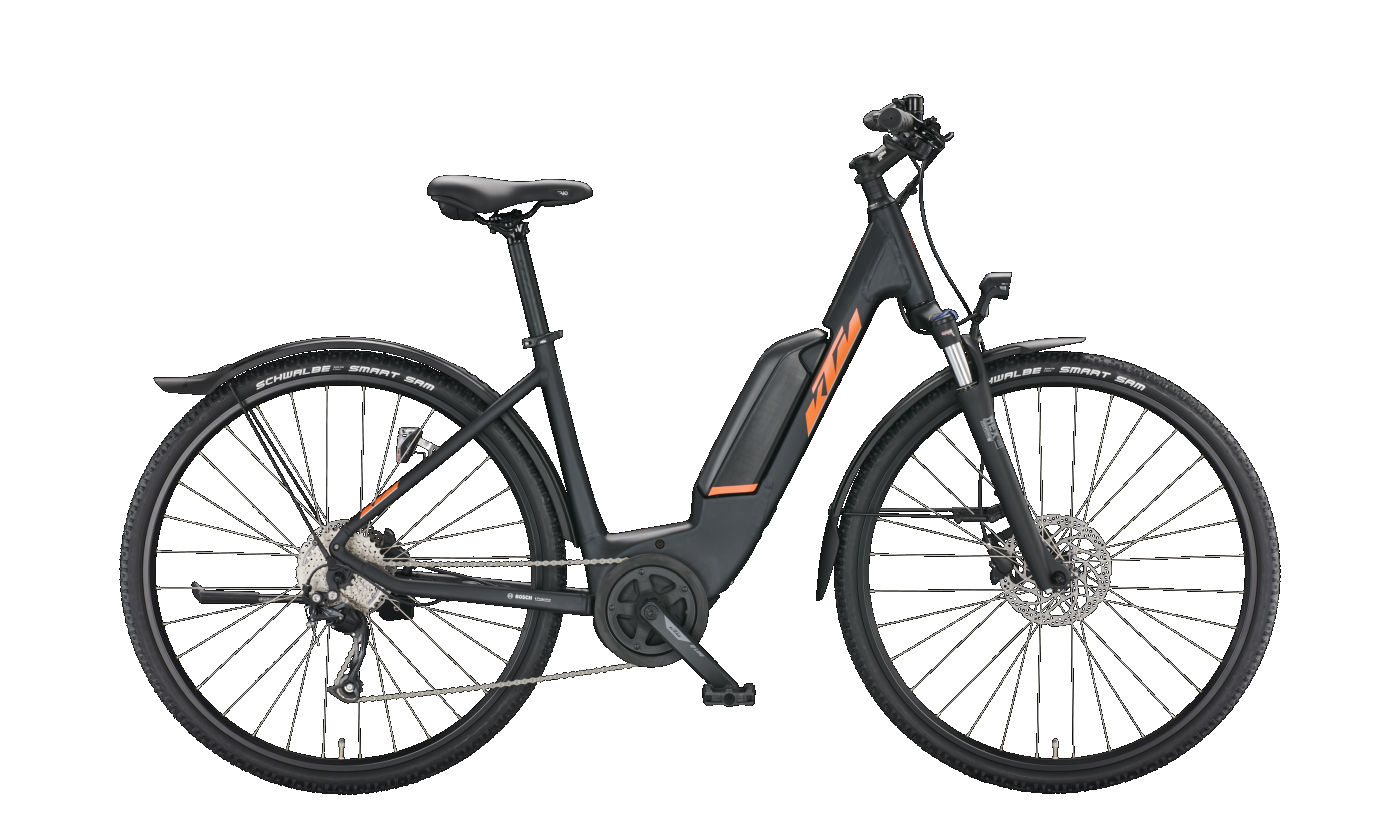 KTM MACINA CROSS P510 STREET black matt (orange) 2022 - 28&quot; 500 Wh Wave -  