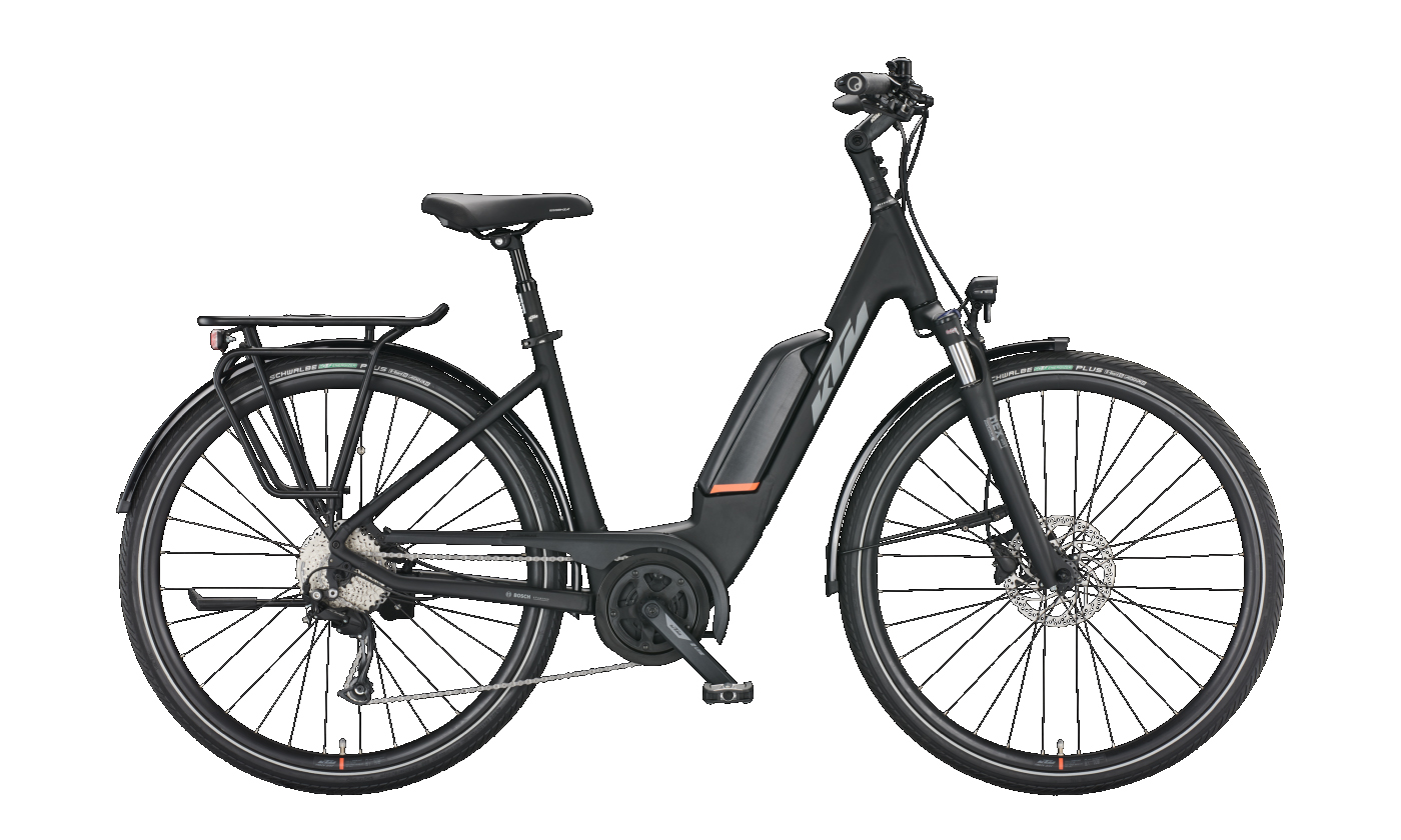 KTM MACINA FUN A510 black matt (grey+orange) 2022 - 28&quot; 500 Wh Wave -  