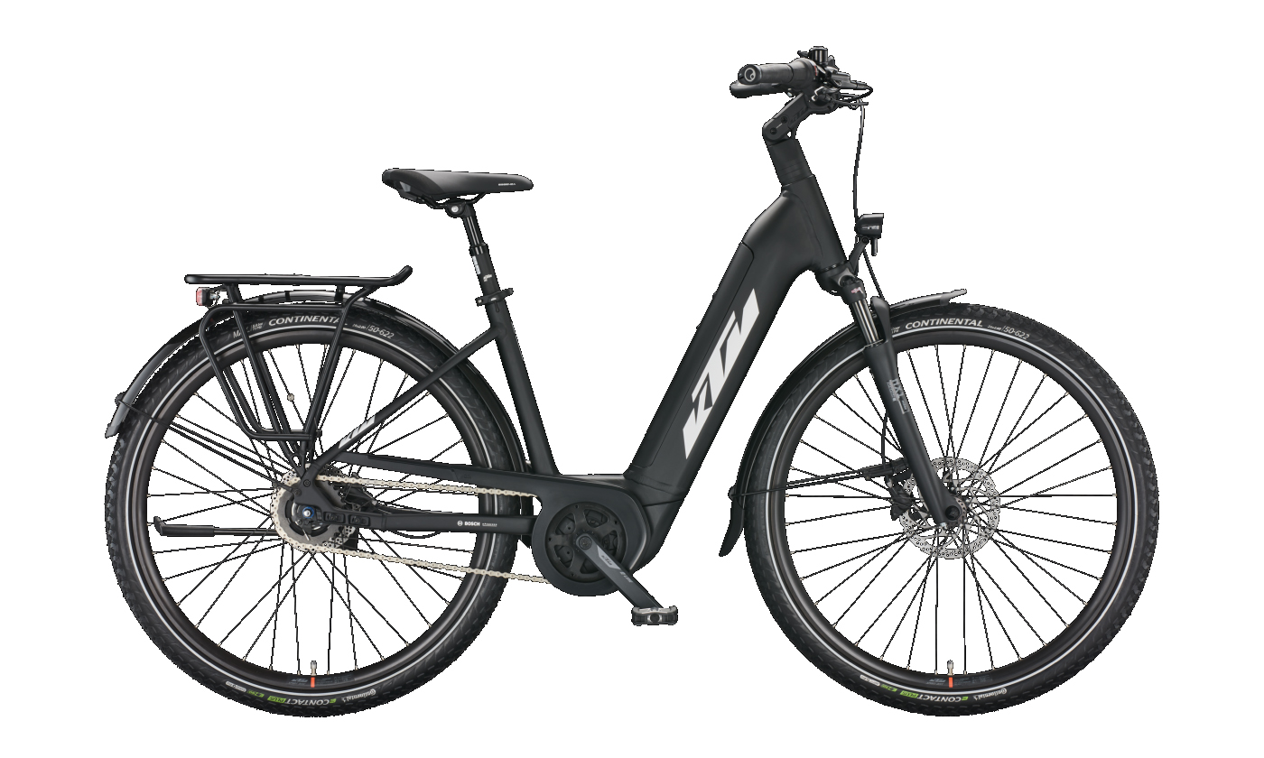 KTM MACINA CITY A510 RT black matt (silver+orange) 2022 - 28&quot; 500 Wh Wave -  