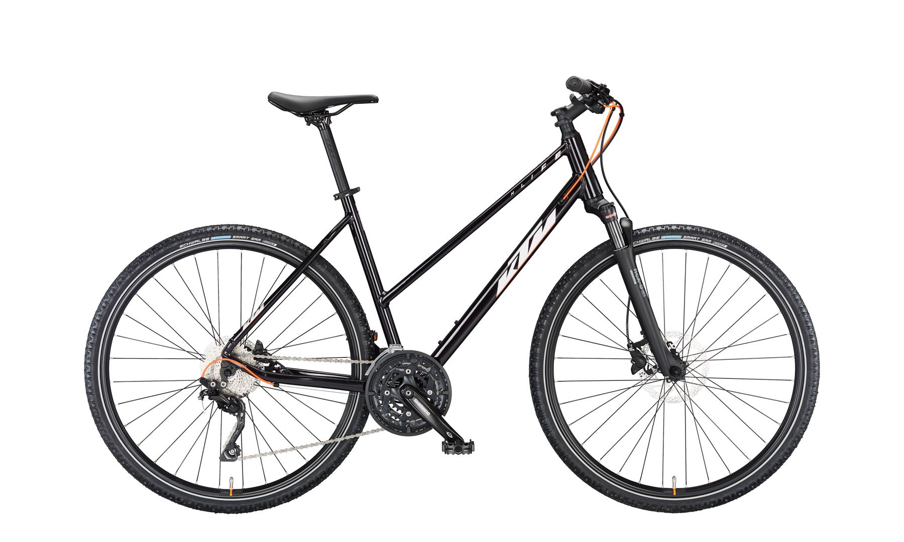 KTM X-LIFE ACTION flaming black (silver+orange matt) 2024 - 28&quot; Trapez -  