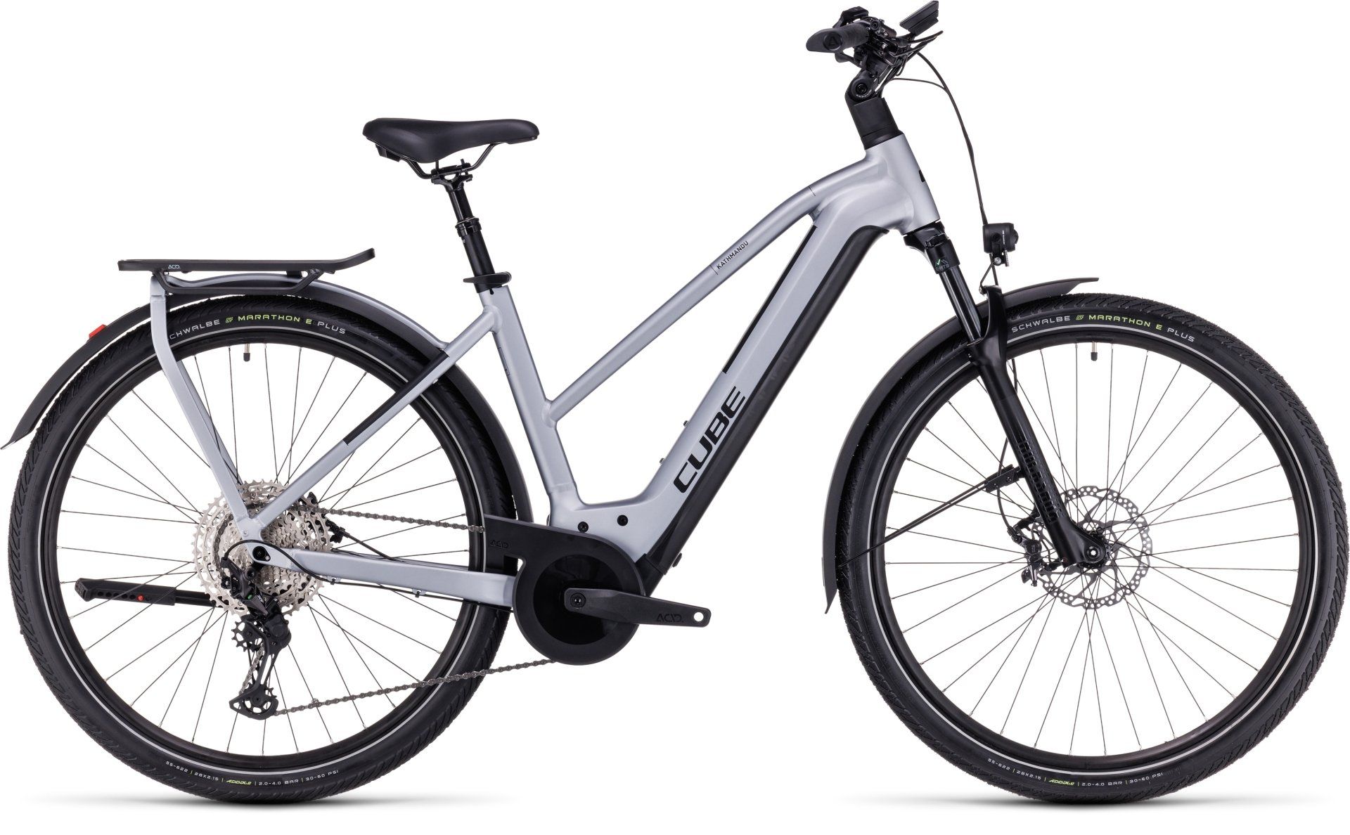Cube Kathmandu Hybrid SLX 755 polarsilver´n´black 2024 - 29&quot; 750 Wh Trapez -  