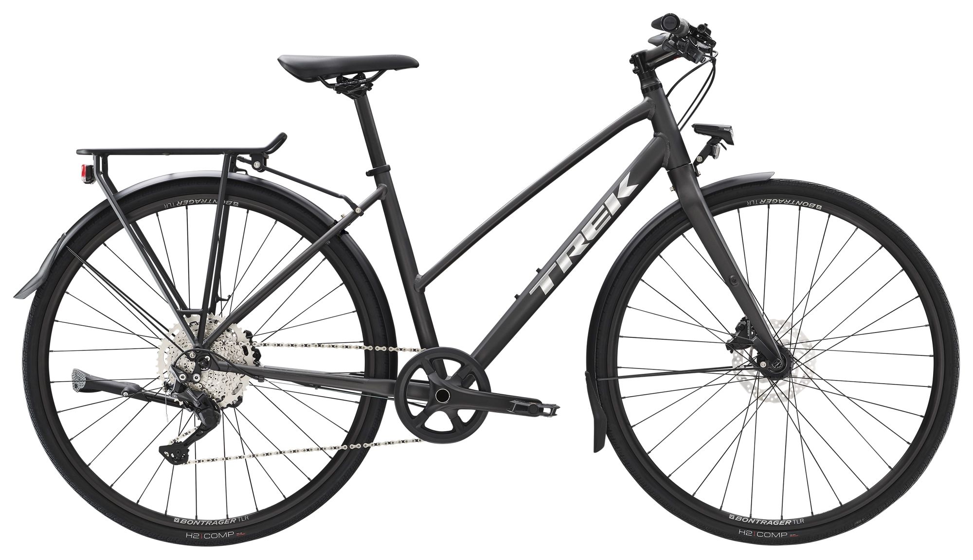 Trek FX 3 Disc Equipped Stagger Matte Dnister Black 2022 - 28&quot; Trapez -  