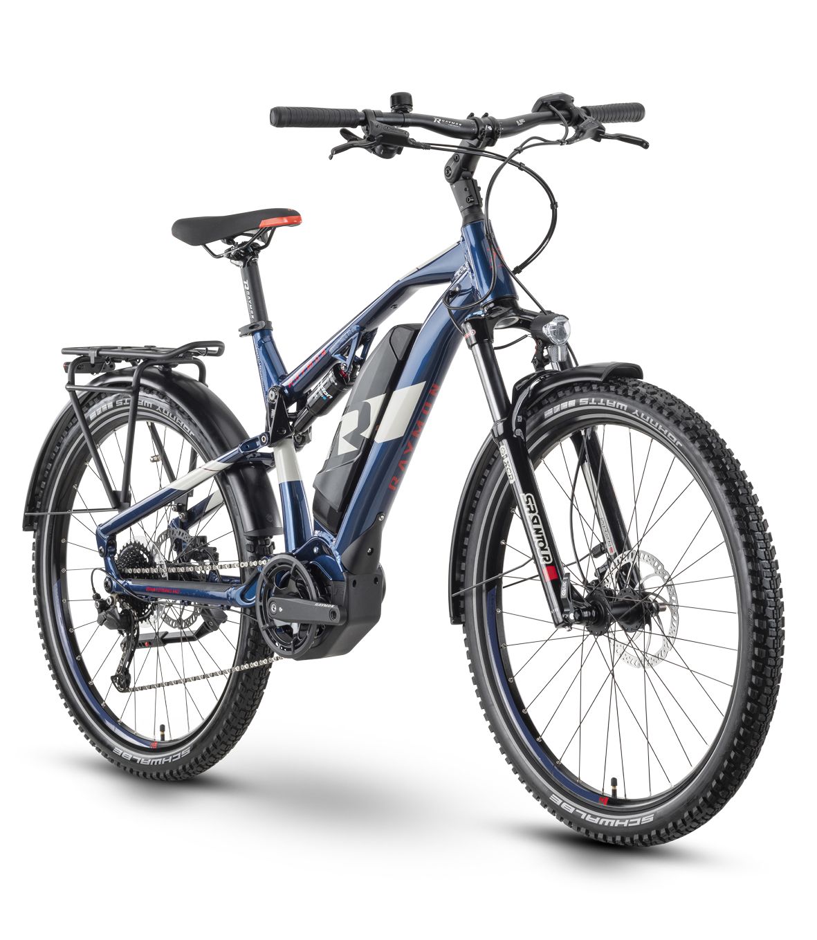 Raymon CrossRay FS E 4.0 dark blue / light grey / red 2024 - 27,5&quot; 500 Wh Diamant TEKTRO Schaltung -  