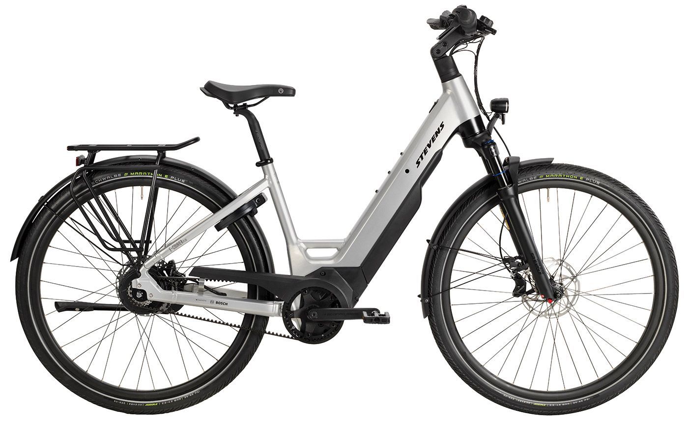 Stevens E-Courier Plus Electric Silver 2024 - 28&quot; 800 Wh Wave Freilauf -  