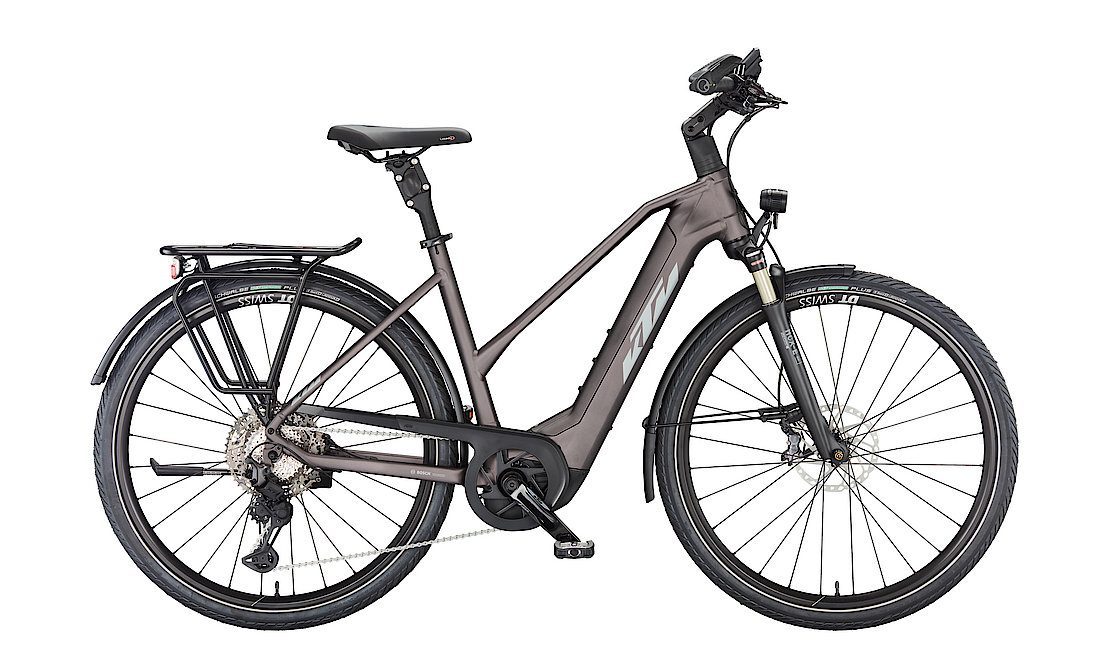 KTM MACINA STYLE 710 elderberry matt (grey+orange) 2023 - 28&quot; 750 Wh Trapez -  51