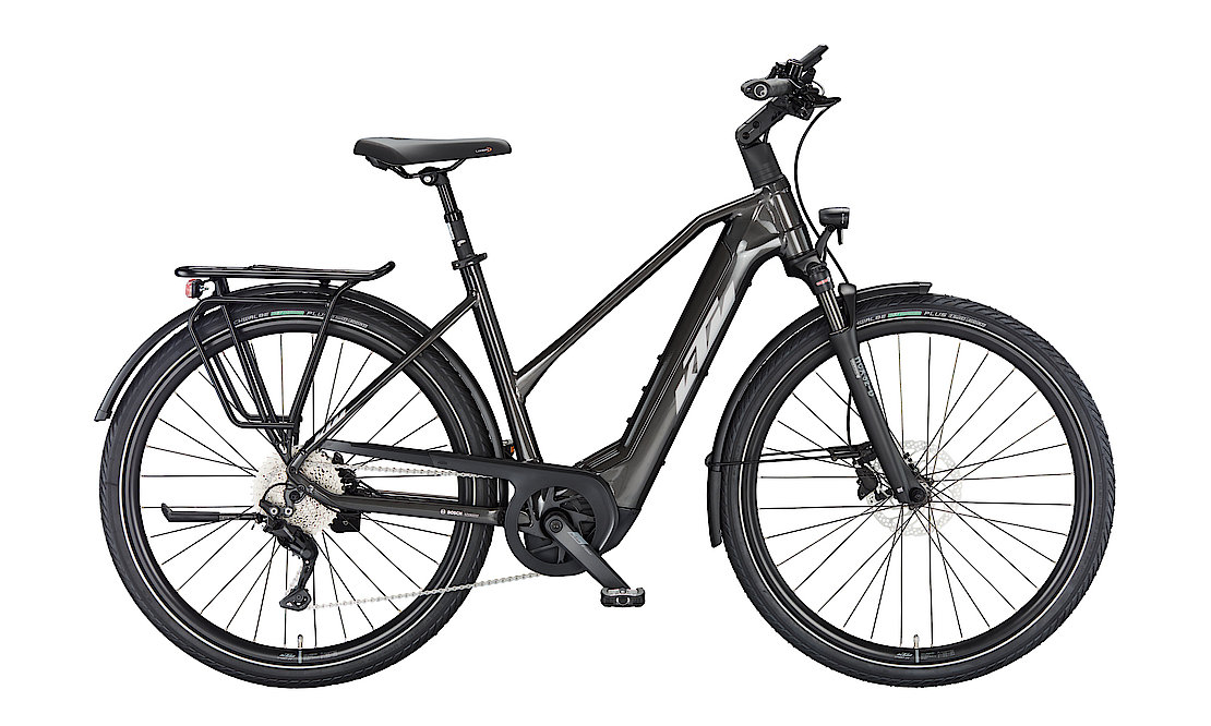 KTM MACINA STYLE 740 machine grey (silver+blue) 2023 - 28&quot; 750 Wh Trapez -  