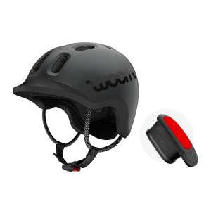 woom woom READY Kinderhelm mit Licht - Fahrradhelm - S - charcoal metallic