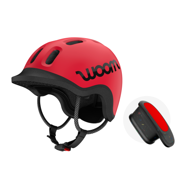 woom woom READY Kinderhelm mit Licht - Fahrradhelm - XS - woom red