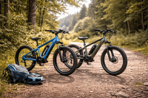 Elektrische Kinder-Mountainbikes im Wald
