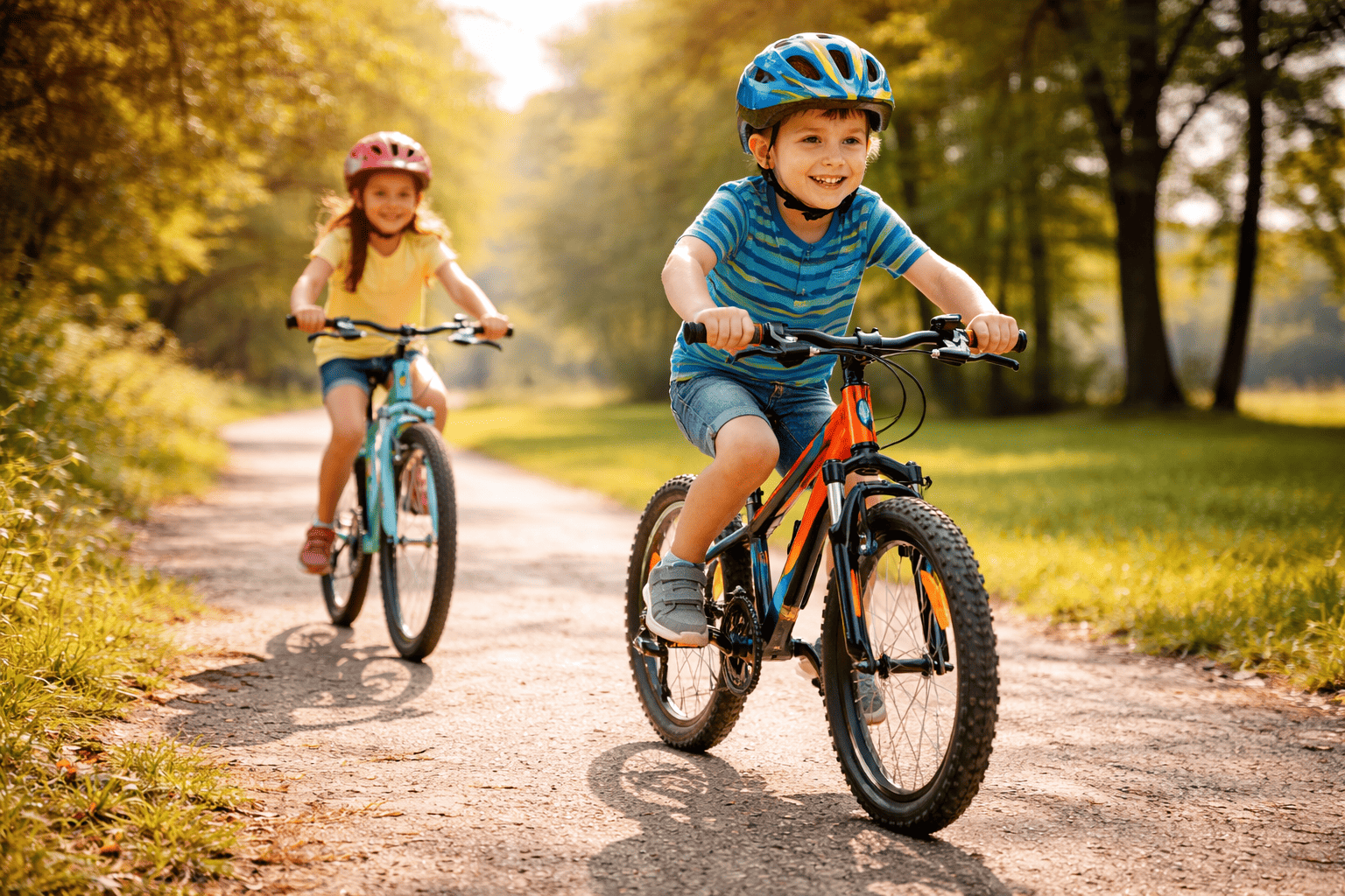 Kinder im Park bei Sonnenschein