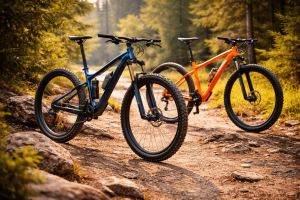 Bergfahrräder im goldenen Nachmittagsschein