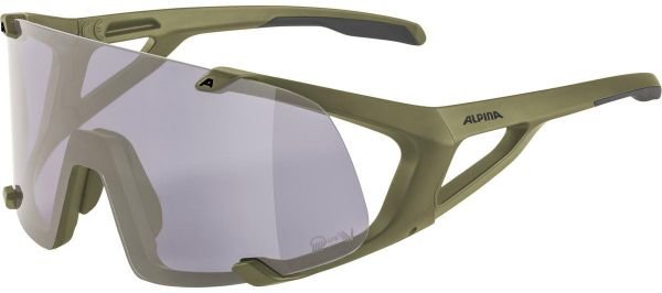 Alpina Hawkeye Q-Lite V olive matt / Varioflex purple mirror lens