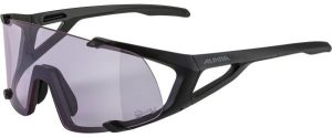 Alpina Hawkeye S Q-Lite V black matt / Varioflex purple mirror lens
