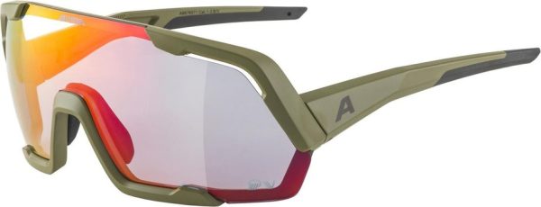 Alpina Rocket V olive matt / Varioflex rainbow mirror lens