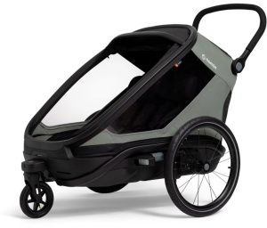 Hamax Outback Next Double Kinderanhänger mit Deichsel und Buggyrad