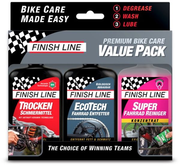 0036121710177 Finish Line Premium Bike CareValue Pack 3x120ml