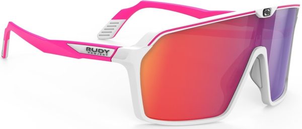 Rudy Project Spinshield White/Pink Fluo Matte - Multilaser Red