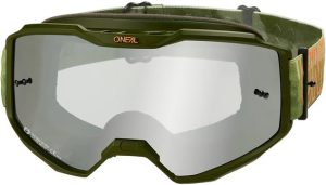 O'Neal B-10 Goggle Striped green/orange - silver mirror