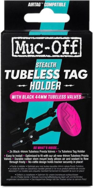 Muc-Off Tubeless Tag Holder & 44mm Valve Kit Black