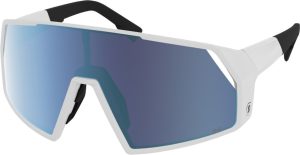 Scott Pro Shield white matt - AMP beryl blue chrome S3