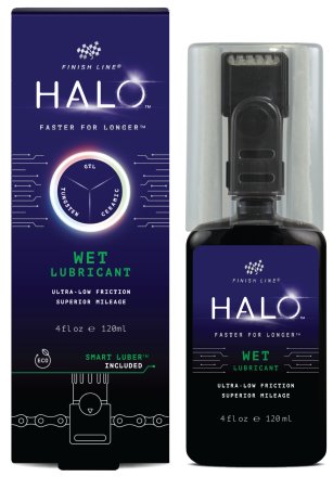 0036121973817 Finish Line HALO Wet Lube Wachsschmiermittel, Flasche + Luber - 120ml